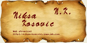 Nikša Kosović vizit kartica